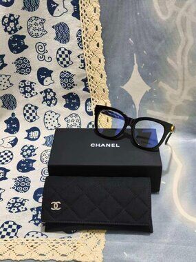 Chanel Model 0551 Black Cat Eye Optical Glasses Frame